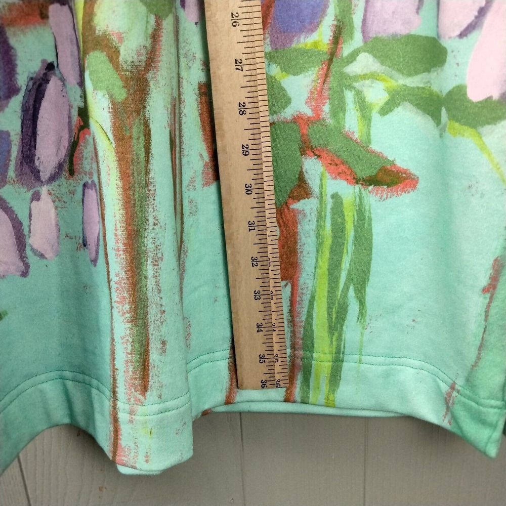 Floral Zip-Front Mint and Pink Shift Dress - Picture 5 of 11